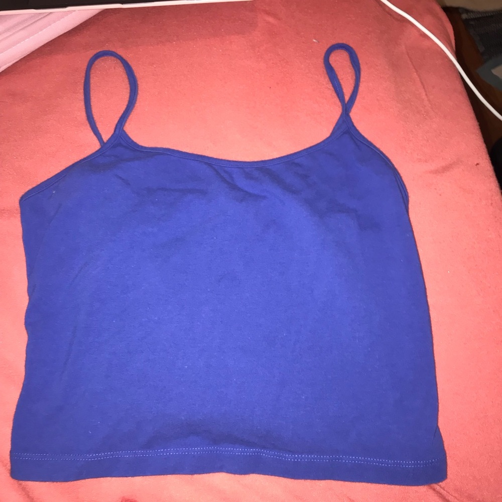 Blue crop tank top
